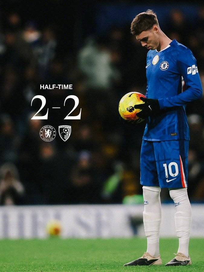 跨年战切尔西2-2伯恩茅斯,联赛7轮仅1胜,下轮战曼城迎考验